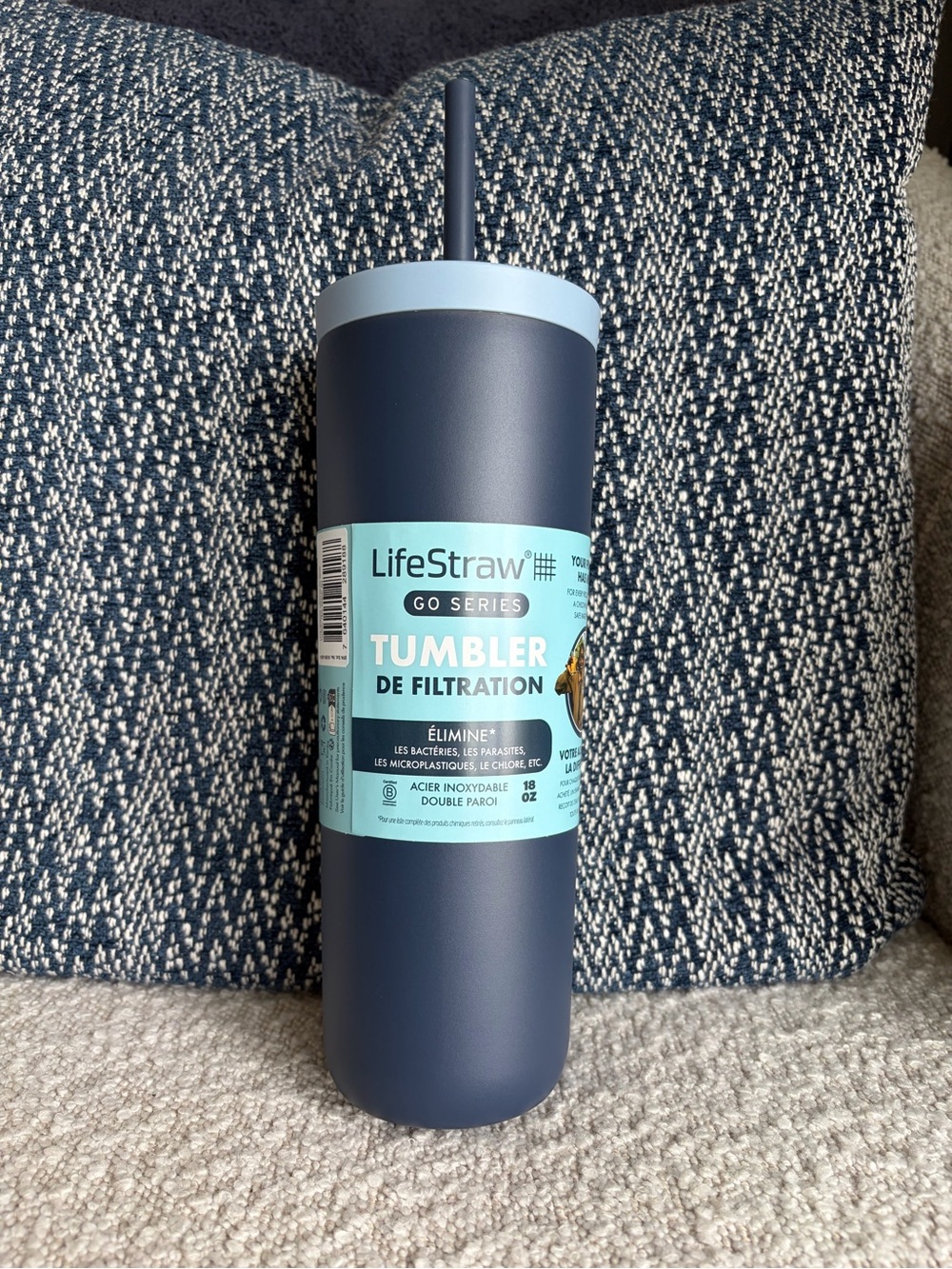 LifeStraw 18oz Go Series Water Filter Tumbler~ Color Aegean Sea - Picture 3 of 9